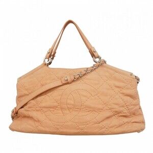 CHANEL Cream Leather Tote Bag
